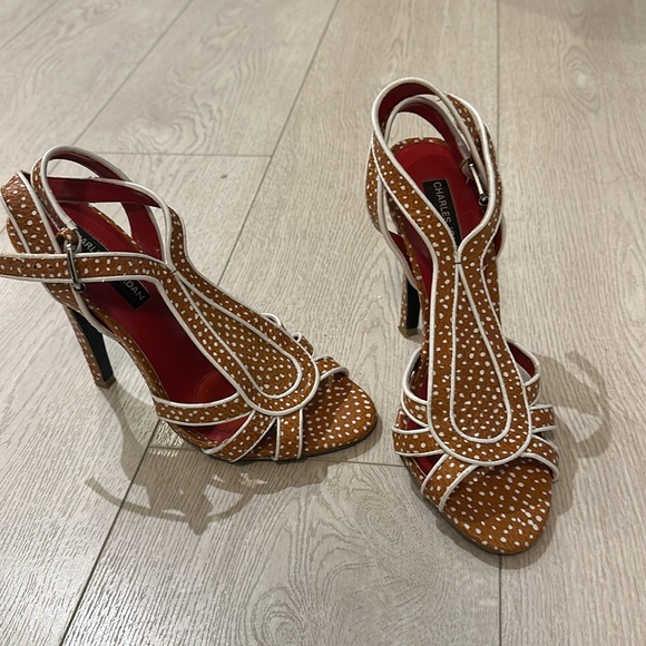 Charles Jourdan Paris Slingback Peep Toe Pumps Heels Stiletto Size 7M - Picture 4 of 8